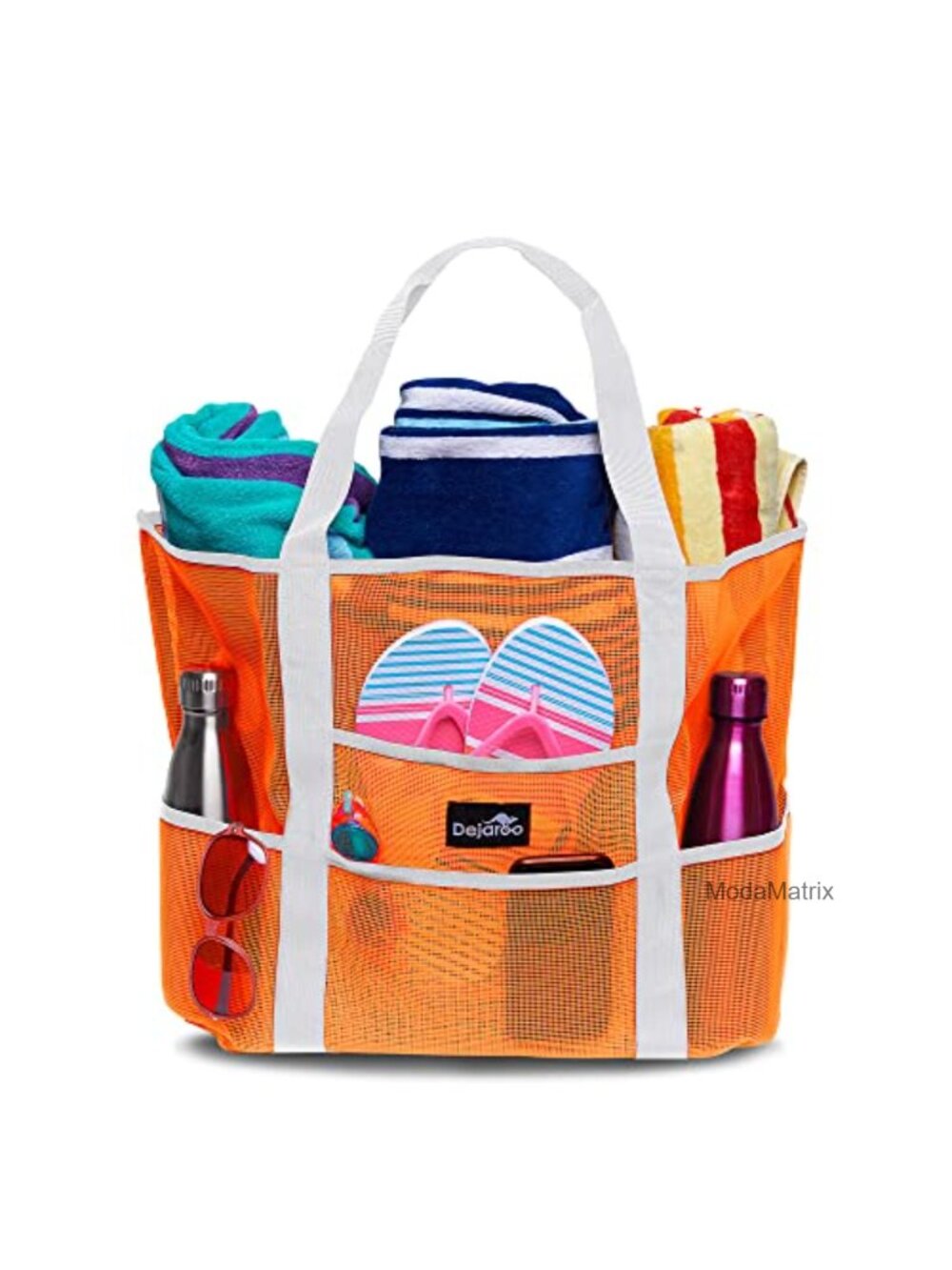 Mesh Beach Bag Large Sand Free Tote 8 Pockets Foldable Travel
